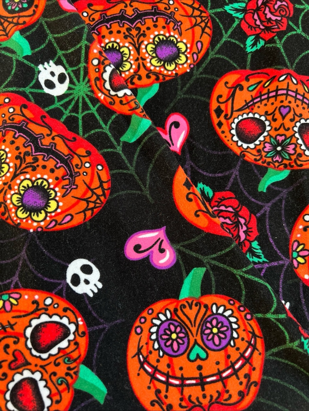 Halloween Pumpkin Pants No Boundaries COLORFUL Size L/G (11-13) Leggings Skull